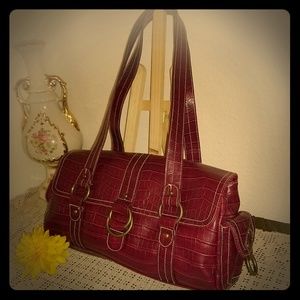 Gorgeous Burgundy Wine Satchel Bag Handbag Purse